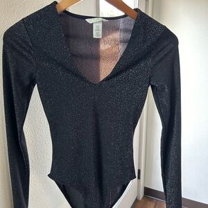 H&M semi-sheer sparkle bodysuit